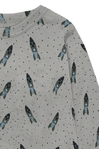 Hust & Claire Acel Rocket ull/tencel trøye til barn - forest fog