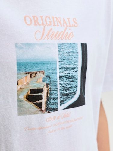 Jack & Jones Norrebro photo t-skjorte til junior - bright white