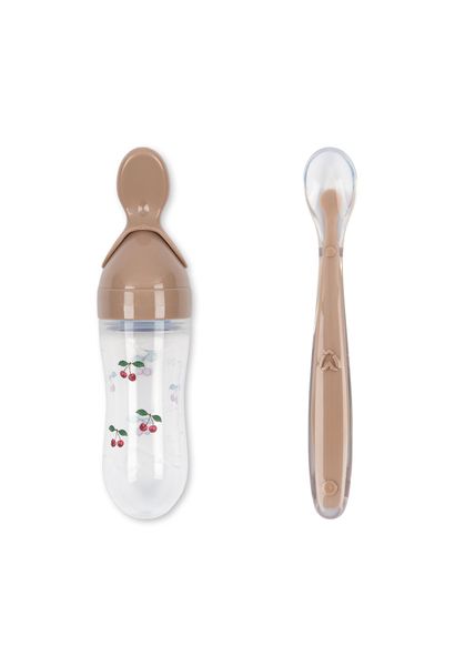 Hovedbilde Konges Sløjd Klemmeflaske med skje - cherry blush