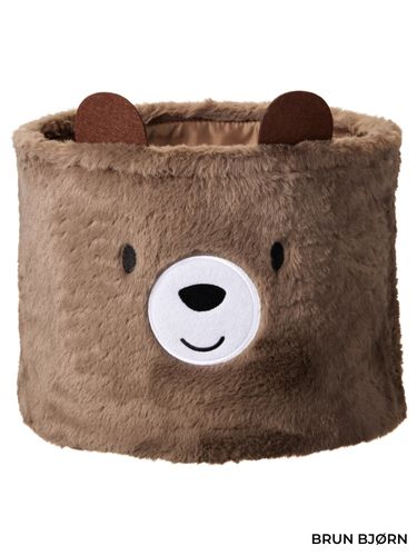 Oppbevaringskurv barn - teddy med dyremotiv (30x30 cm)
