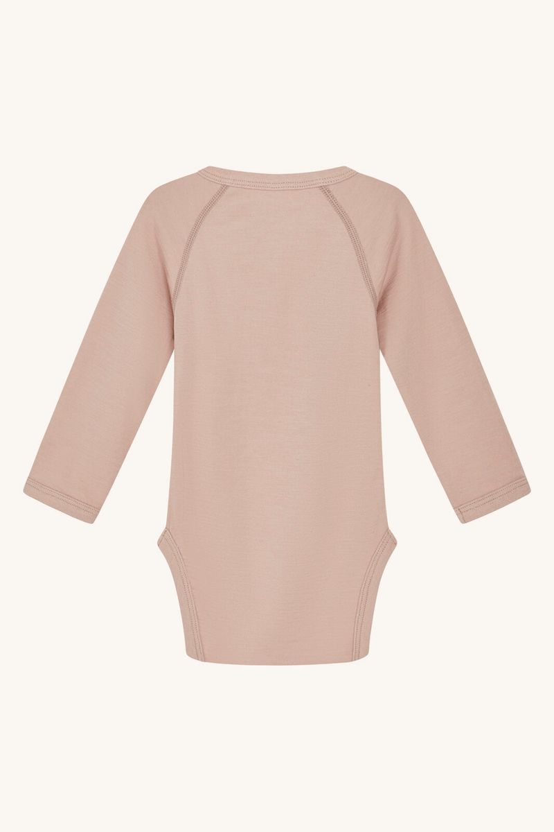 Hust & Claire Basti Tiger ull/bambus body til barn - rose cloud