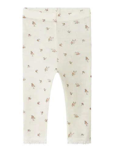 Name It Wang ull leggings til baby small flower AOP - snow white