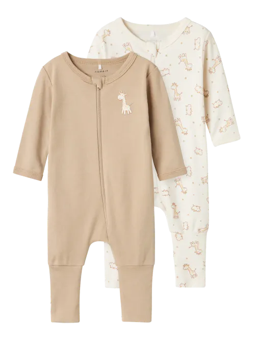 Hovedbilde Name It 2-pk Giraffe pysjamas med glidelås - jet ...