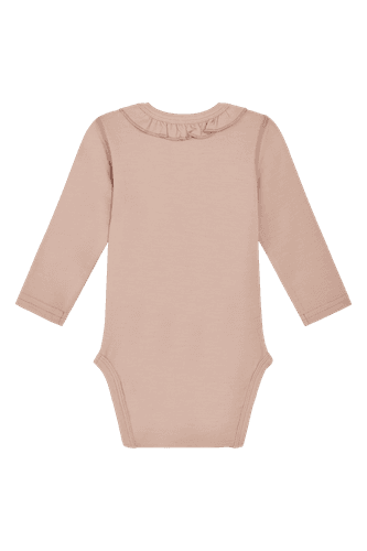 Hust & Claire Barbara ull/bambus body med krage - rose cloud