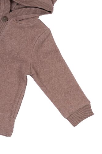 Mikk-Line Fleecejakke med hette - burlwood melange