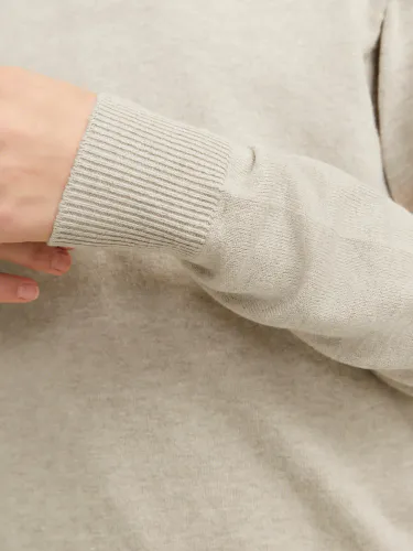 Jack and Jones Emil Half Zip genser - oatmeal melange