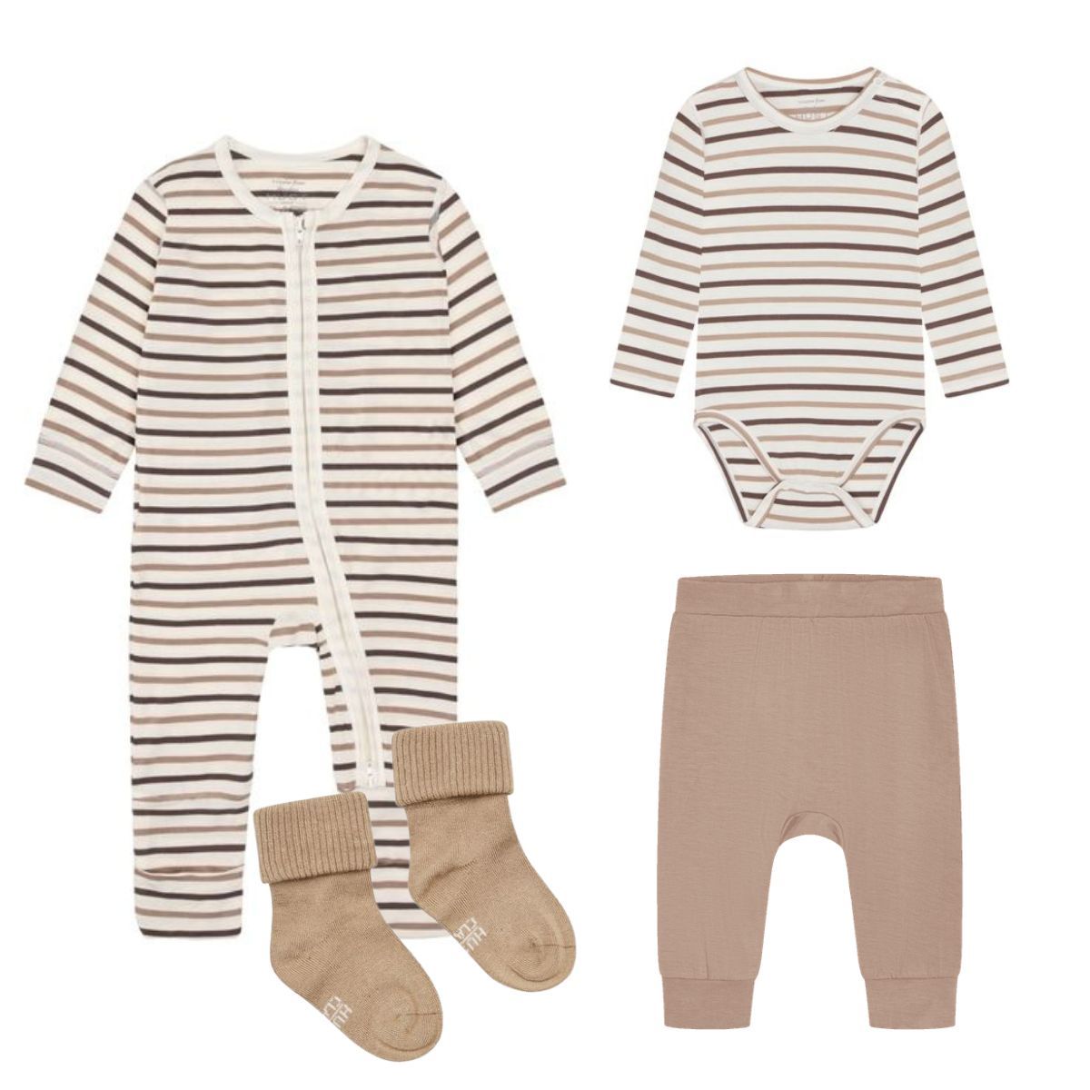 Pakkedeal - Hust & Claire Bambus - Stripe, Warm Sand