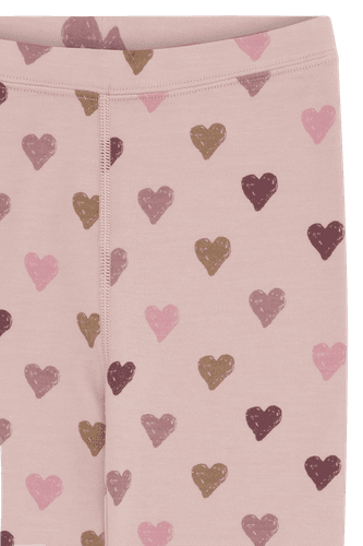 Hust & Claire Laki Hearts ull/bambus leggings til barn - adobe rose