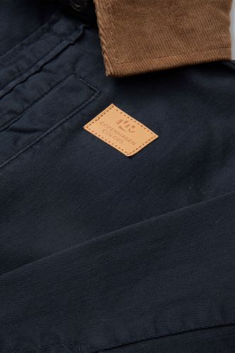 Copenhagen Colors Twill jakke med kordfløyel krage - navy