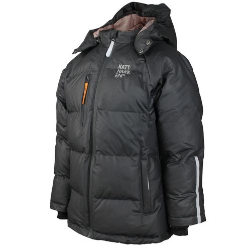 Kattnakken Bobleregnjakke Sludd junior - kattesvart