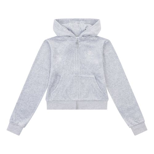 Juicy Couture Tonal Embro Velour zip hoodie - heather grey