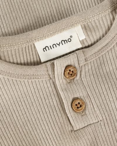 Minymo ribbet body til baby - crockery