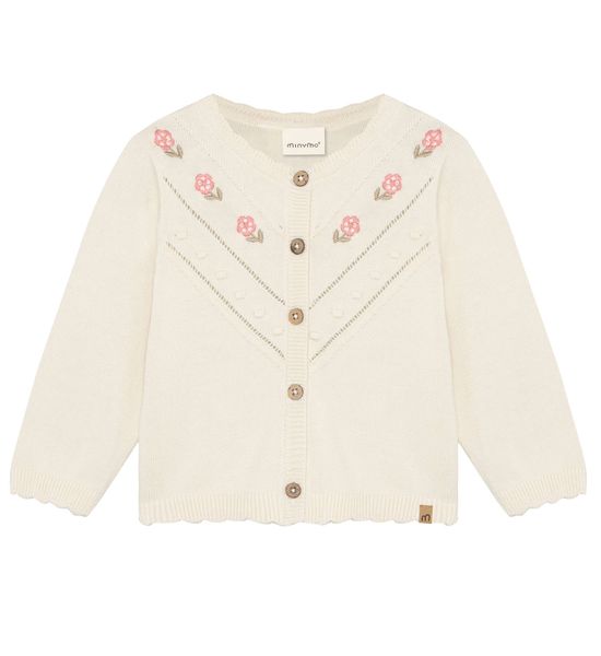Hovedbilde Minymo strikket cardigan til baby - vanilla ice