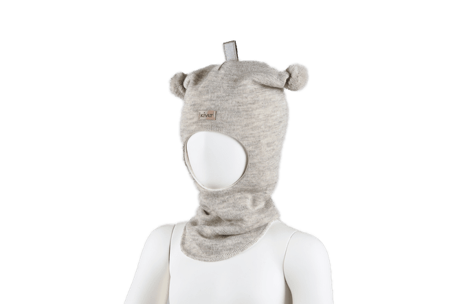 Hovedbilde Kivat ull balaclava med dusker  - sand ufarget