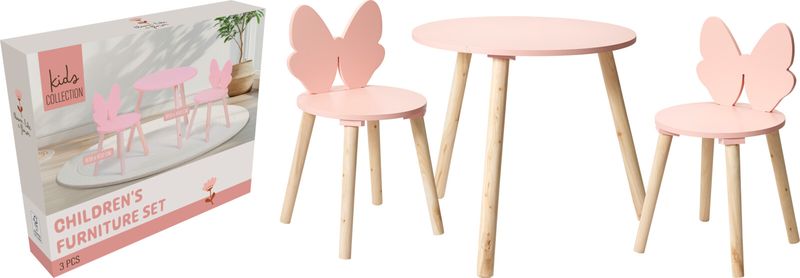 Barnebord med 2 stoler - Sommerfugl